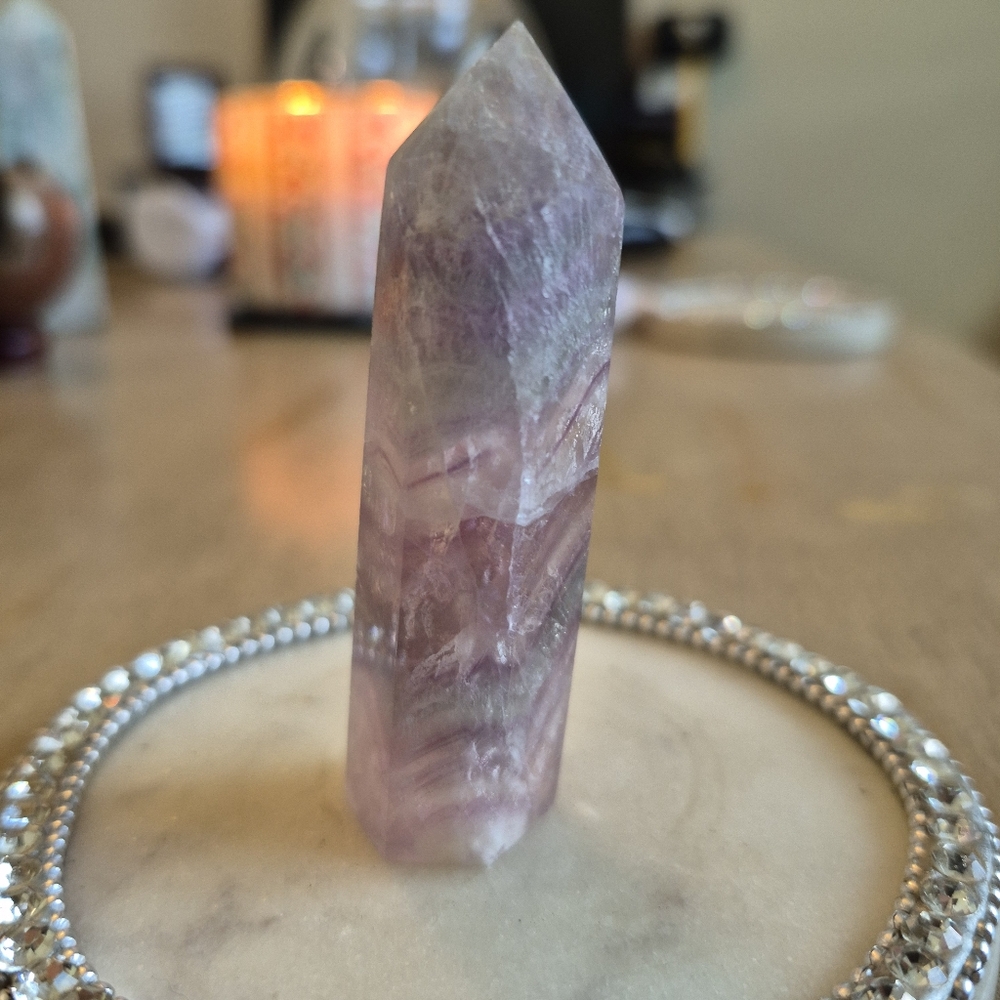 Natural Fluorite Crystal Point Obelisk Tower #F - Picture 4 of 8